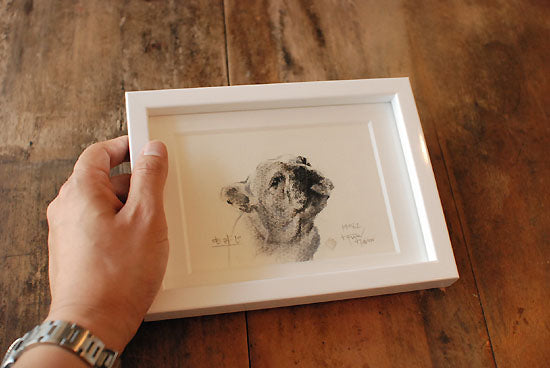 オーダーメイド：犬のモノクロ画